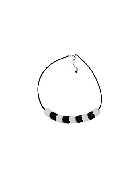 necklace tilt-pearl black-white 45cm