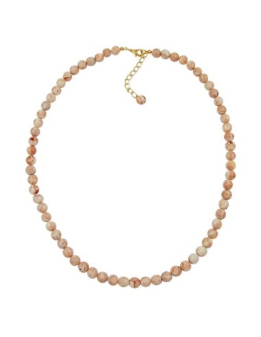 necklace beads 8mm beige marbled