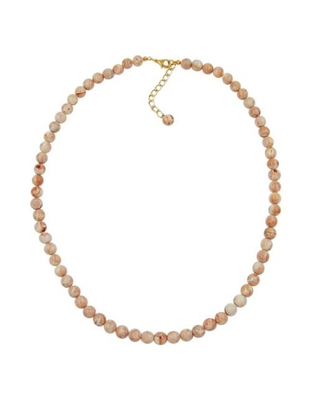 necklace beads 8mm beige marbled