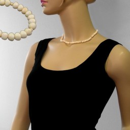 necklace beads ivory coloured