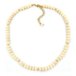 necklace beads ivory coloured