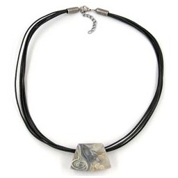 necklace trapezium beige-grey-marbled 50cm