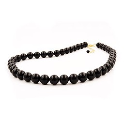 necklace beads 8mm shiny black