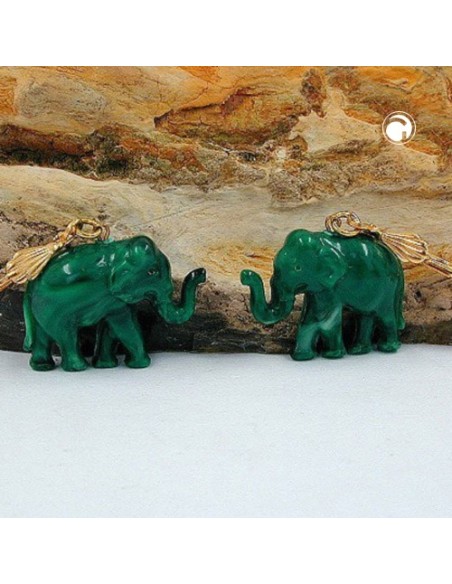 leverback earrings tiny elephants green marbled