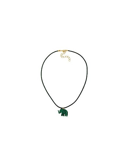 necklace elephant tiny dark green marbled