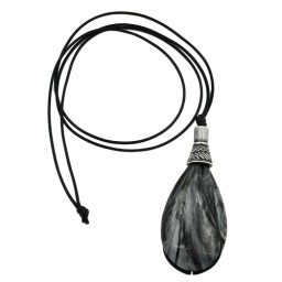 necklace drop shape black-silver-grey