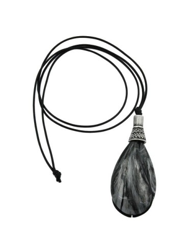 necklace drop shape black-silver-grey