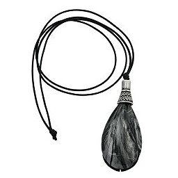 necklace drop shape black-silver-grey