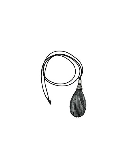 necklace drop shape black-silver-grey