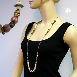 necklace brown beads 100cm