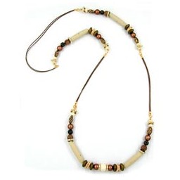 necklace brown beads 100cm