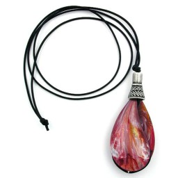 necklace drop red-marbled-matt 100cm