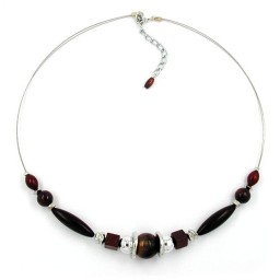 necklace dark brown silky-shiny 50cm