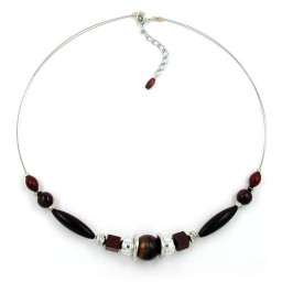 necklace dark brown silky-shiny 50cm