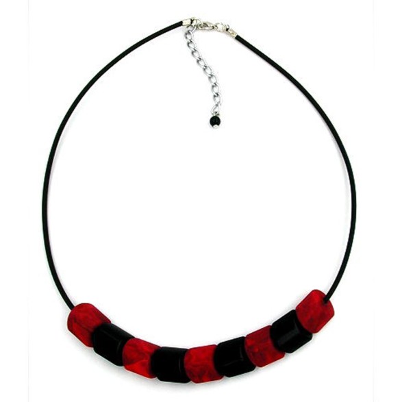 necklace red-black beads 45cm