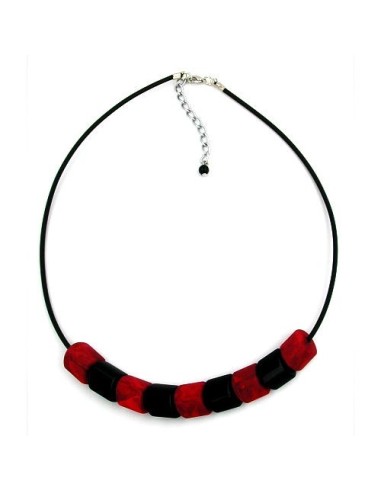 necklace red-black beads 45cm
