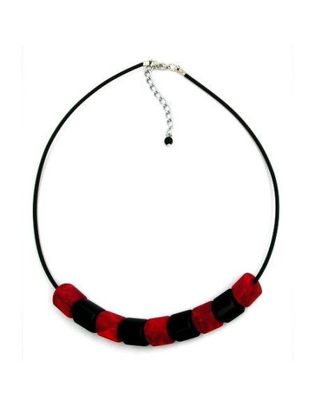 necklace red-black beads 45cm