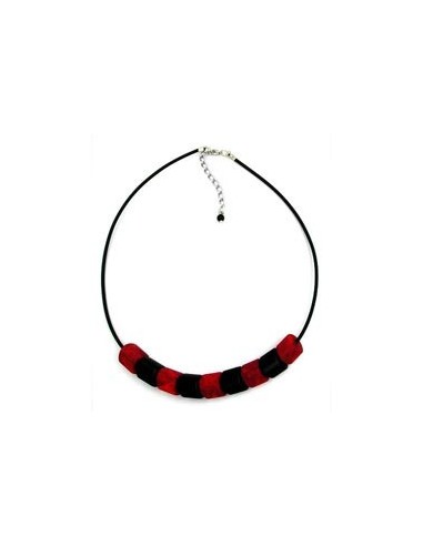 necklace red-black beads 45cm