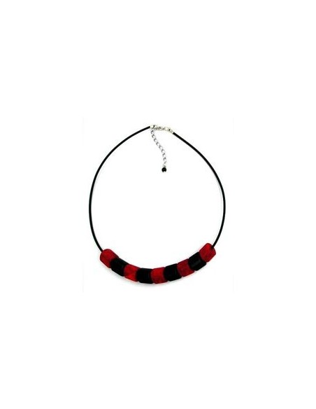 necklace red-black beads 45cm