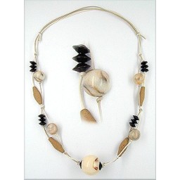 necklace beads beige-brown