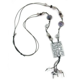 necklace chrome grille grey 90cm