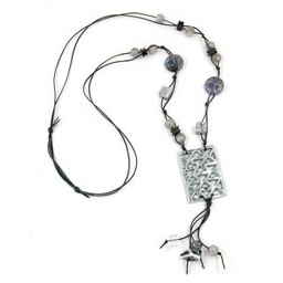 necklace chrome grille grey 90cm