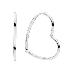 Dam örhängen Pandora ASYMMETRICAL HEART HOOP EARRINGS