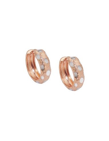 hoop earrings 15x5mm hinged hoop bicolor rhodium plated 9k rose gold