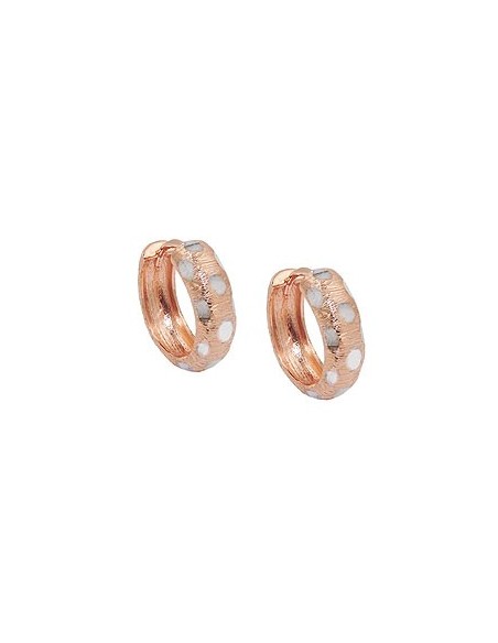 hoop earrings 15x5mm hinged hoop bicolor rhodium plated 9k rose gold