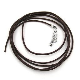 necklace 1 mm brown cord with clasp