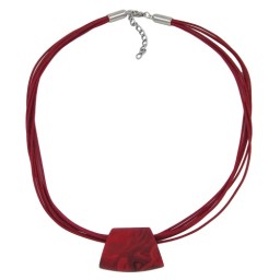 necklace trapezium red-black-marbled 50cm