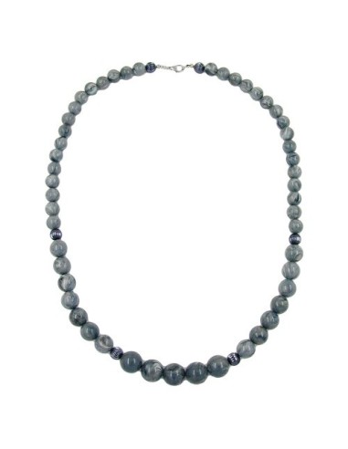 necklace beads grey marbled