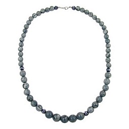 necklace beads grey marbled