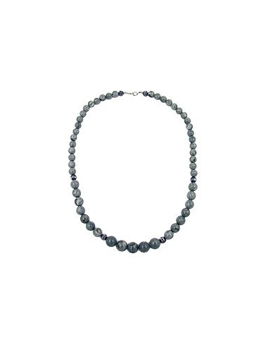 necklace beads grey marbled