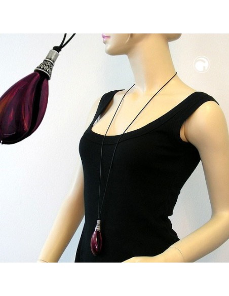 necklace drop purple marbled