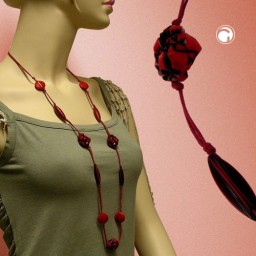 necklace fantasy beads red-black