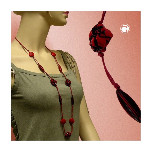 necklace fantasy beads red-black