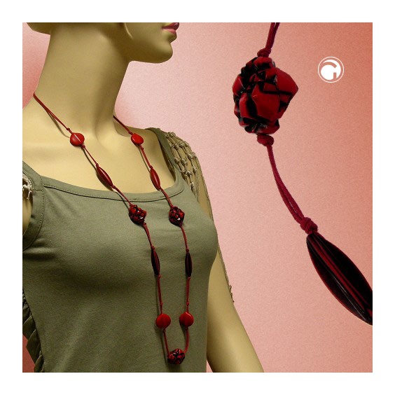 necklace fantasy beads red-black