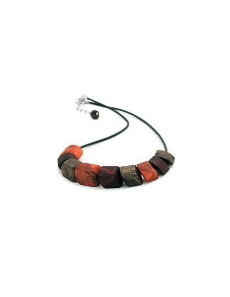 necklace beads brown 45cm