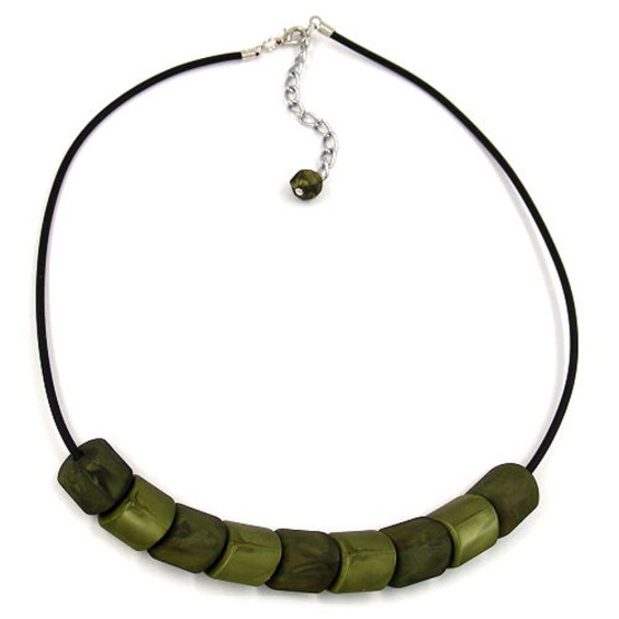 necklace beads green-silk 45cm