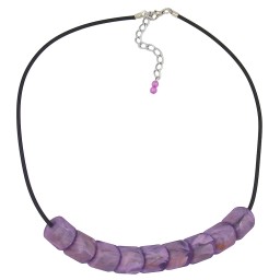 necklace beads lilac-marbeled 45cm