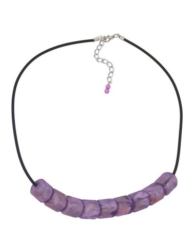 necklace beads lilac-marbeled 45cm