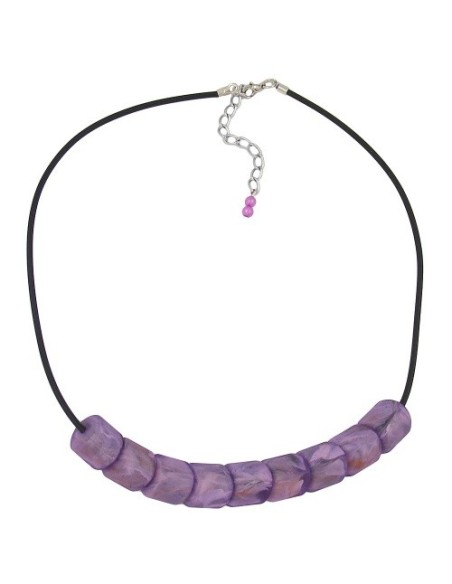 necklace beads lilac-marbeled 45cm