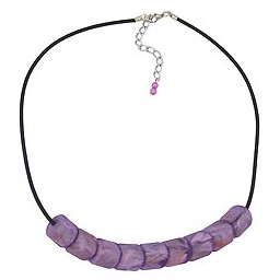 necklace beads lilac-marbeled 45cm