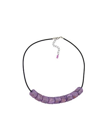 necklace beads lilac-marbeled 45cm