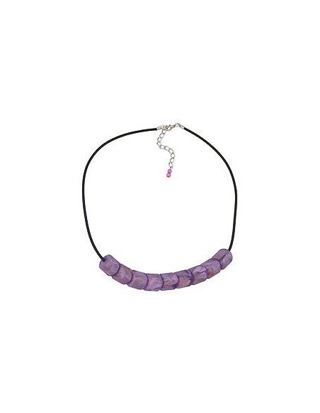 necklace beads lilac-marbeled 45cm