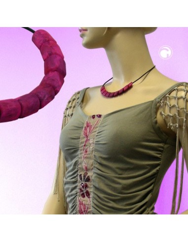 necklace beads pink-marbeled 45cm