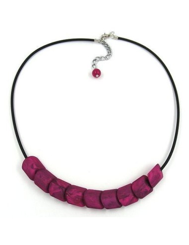 necklace beads pink-marbeled 45cm