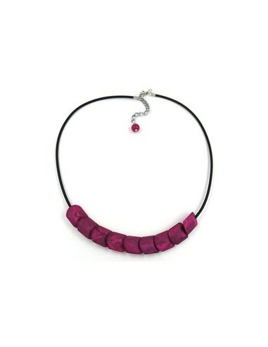 necklace beads pink-marbeled 45cm