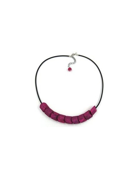 necklace beads pink-marbeled 45cm